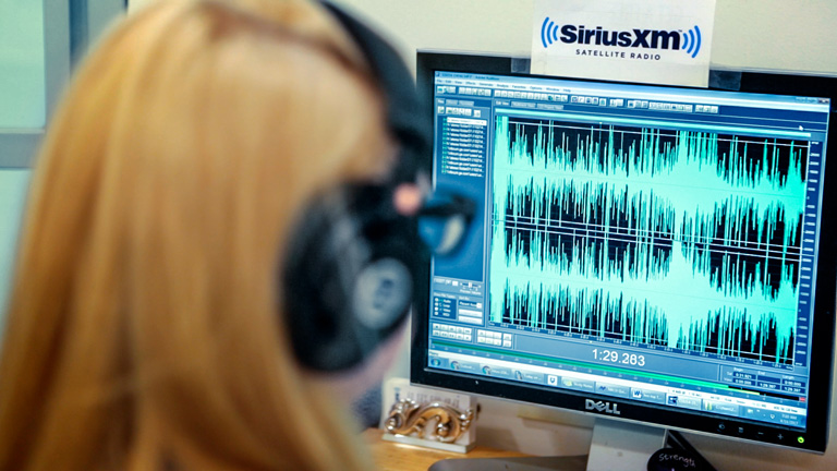Editing SiriusXM sound clips on a computer screen
